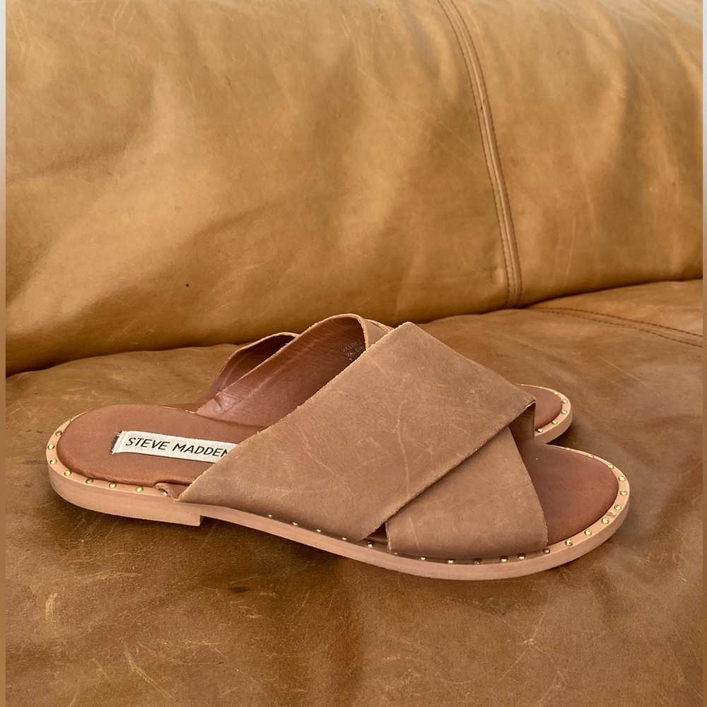 steve madden leather slide